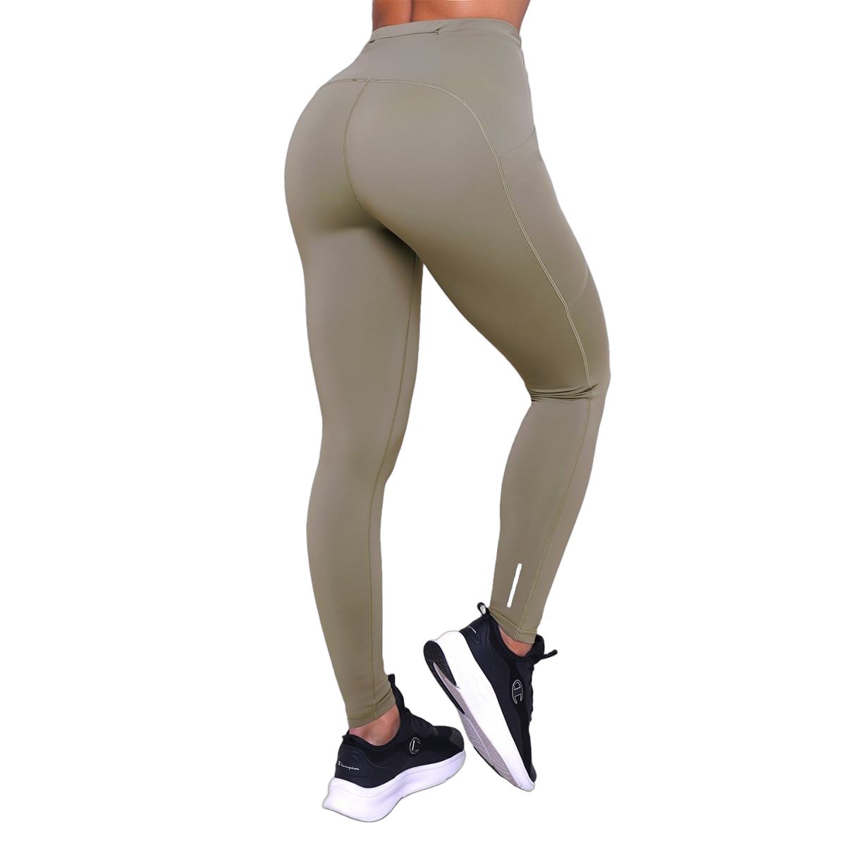 GymBeam Leggings Damen mit Kordelzug und Taschen in Vetiver