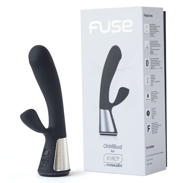Vibrator und Verpackung des Ohmibod für Kiiroo Fuse, mit Produktabbildung und Merkmalen.