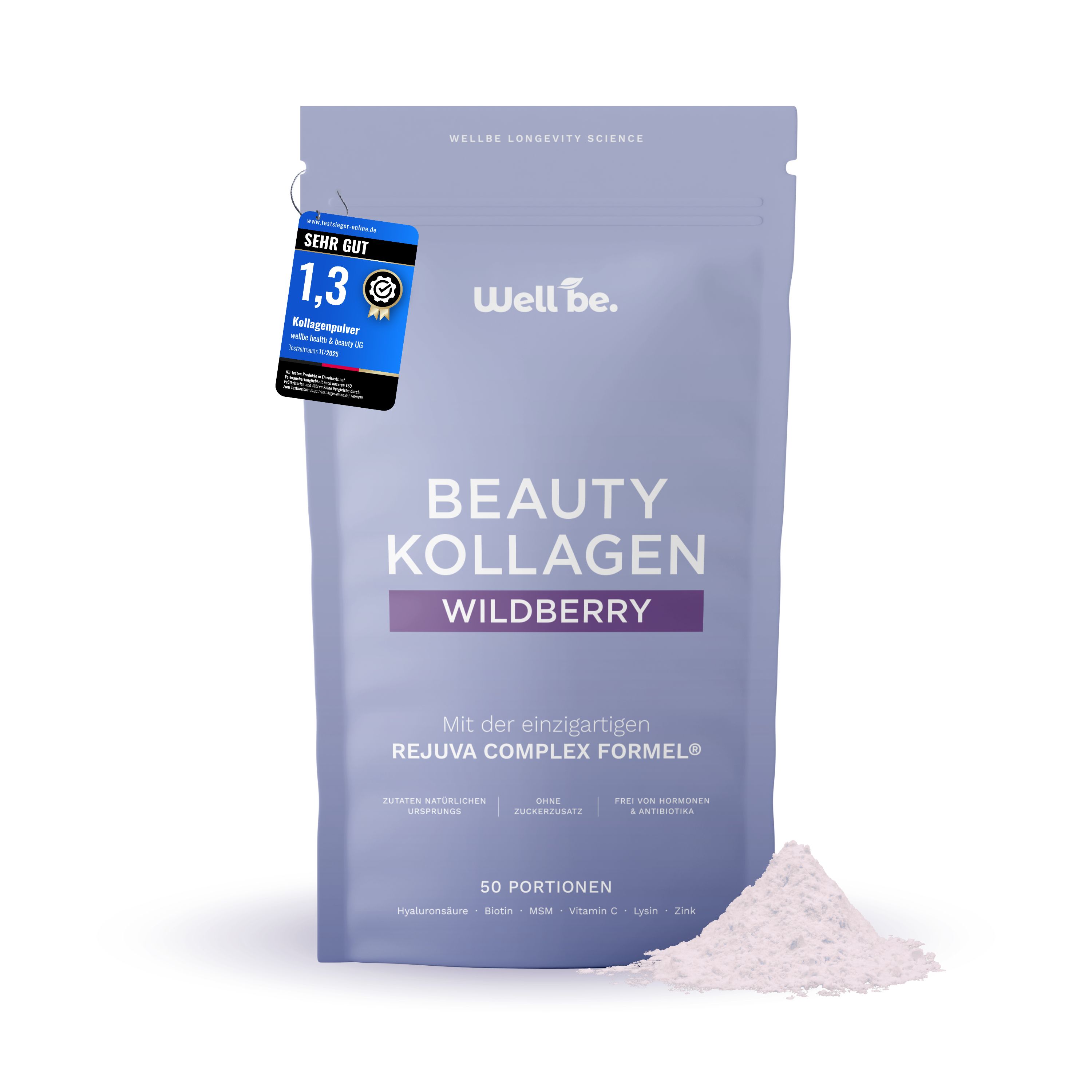 wellbe Beauty Kollagen Wildberry mit Rejuva Complex® Formel 1x250 g Pulver