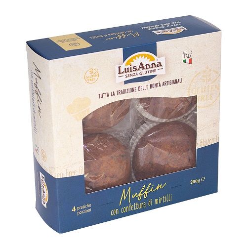 Muffin Senza Glutine con Confettura di Mirtilli - LuisAnna