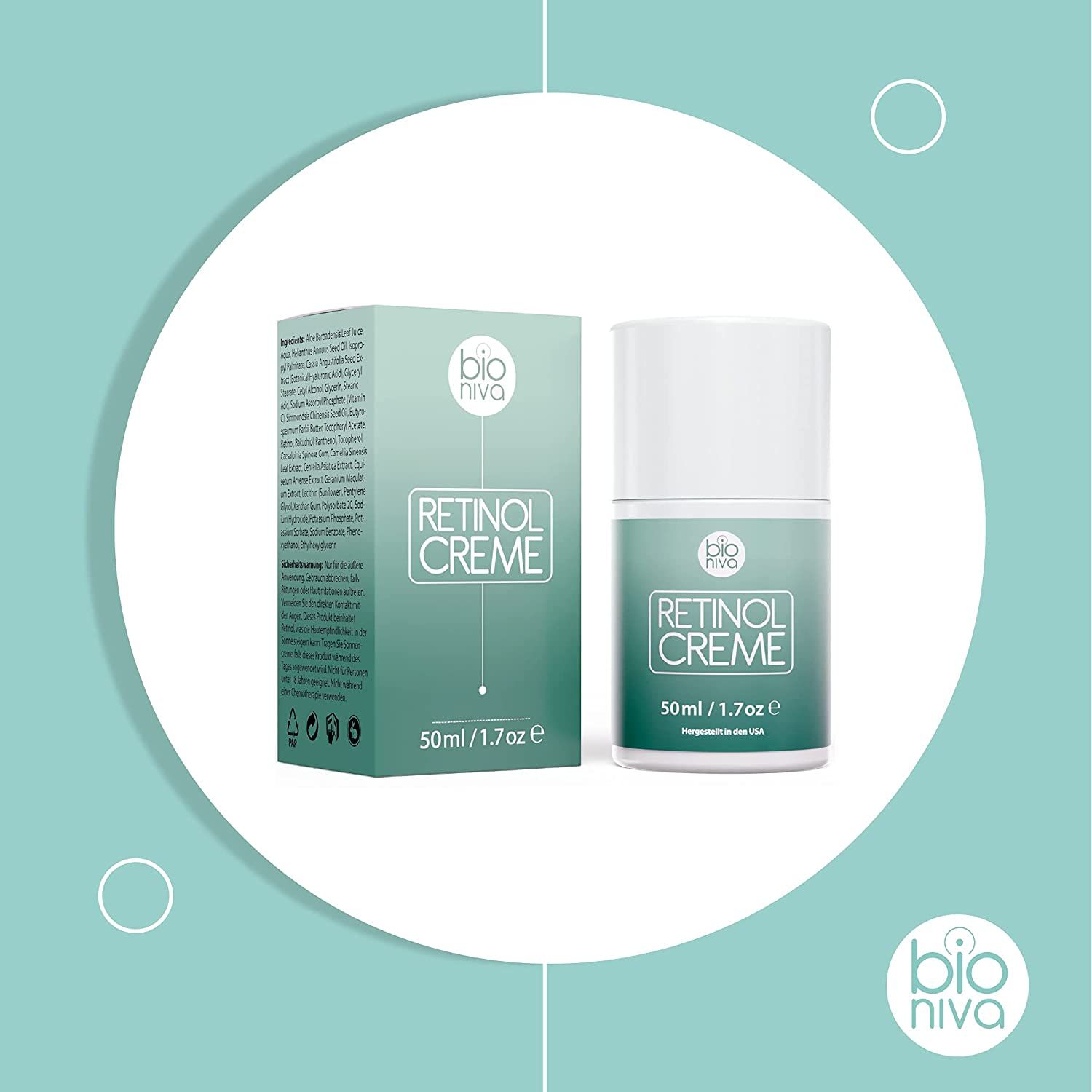 Retinol Lift Creme 2,5% Retinol Liposomen Liefersystem mit Vitamin C + B & Botanische Hyaluronsäure