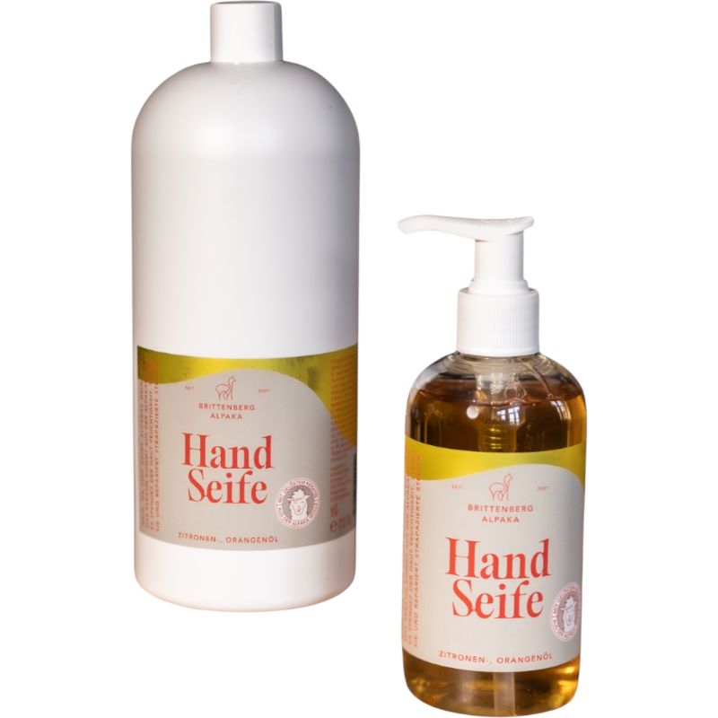 Brittenberg Alpaka Handseife mit Orange und Zitrone 250 ml Spender