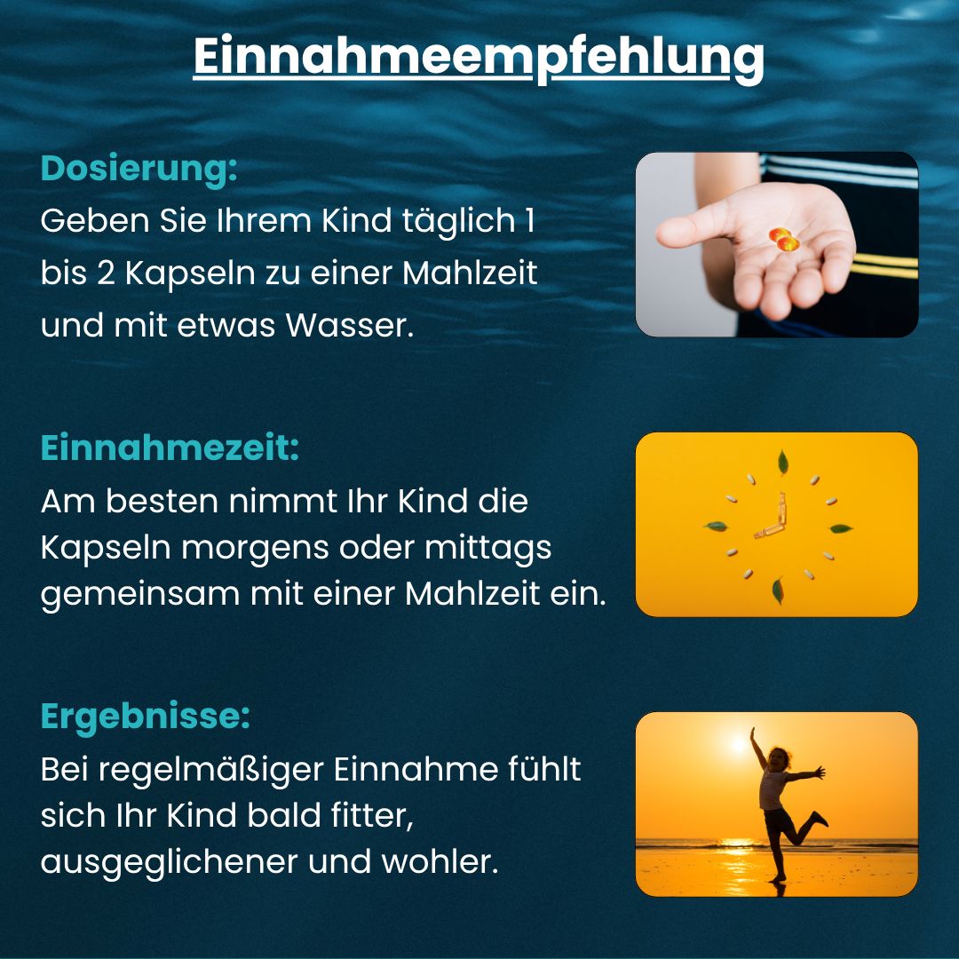 Anleitung zur Einnahme. Dosierung: 1-2 Kapseln zu einer Mahlzeit. Einnahmezeit: Morgens oder mittags. Ergebnisse: Fitter, ausgeglichener.