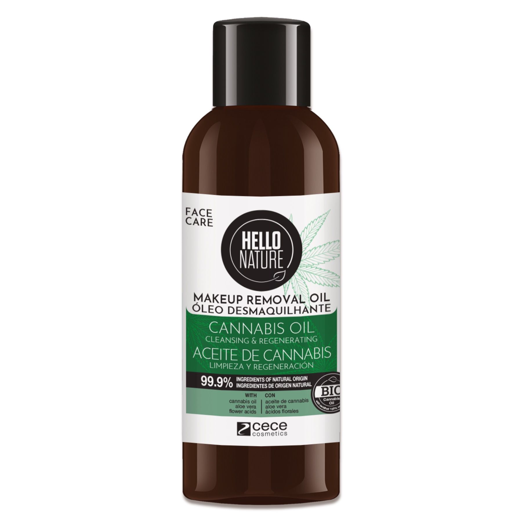 Hello Nature Make-up-Entferner für Gesichtreinigung mit Hanföl