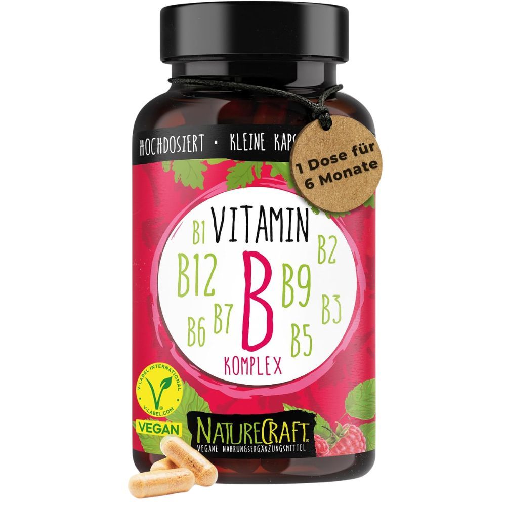 NatureCraft Vitamin B-Komplex hochdosiert – 8 B-Vitamine 180 St Kapseln