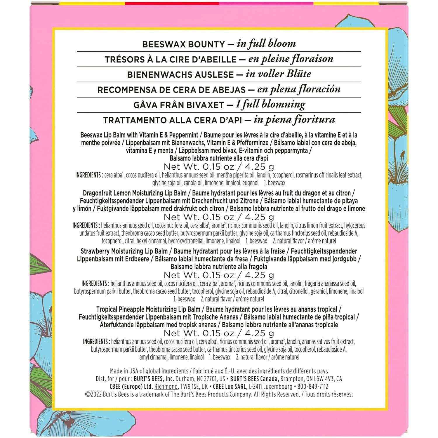 Burt's Bees Lip Balm Bit of Burts 4er Pack 17 g Lippenschutz