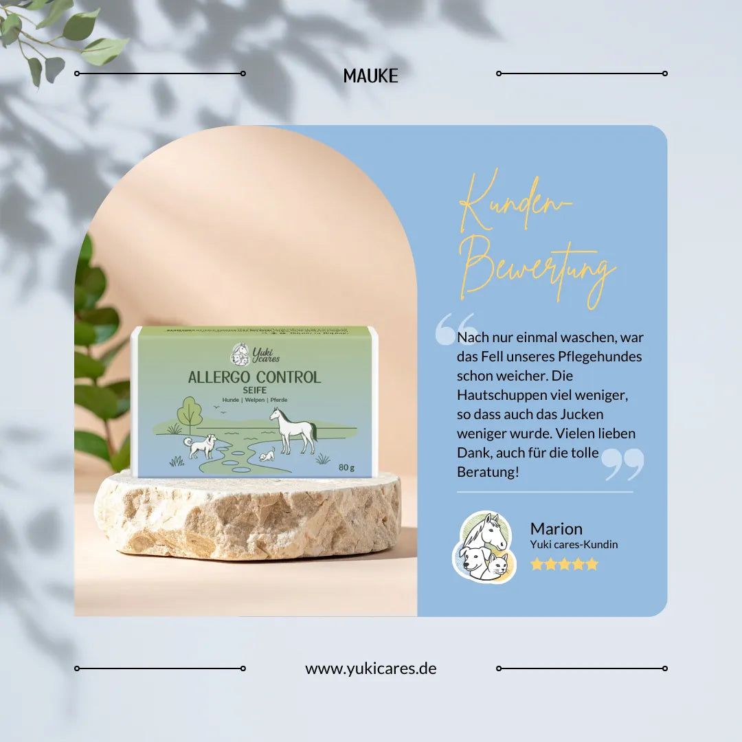 Yuki cares Allergo Control Seife bei allergischem Juckreiz für Hunde & Pferde