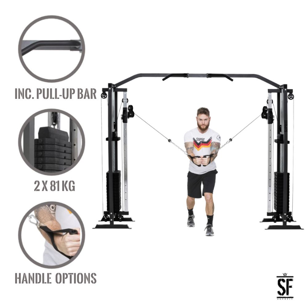 Supfit Hallador Kabelzugturm Schwarz
