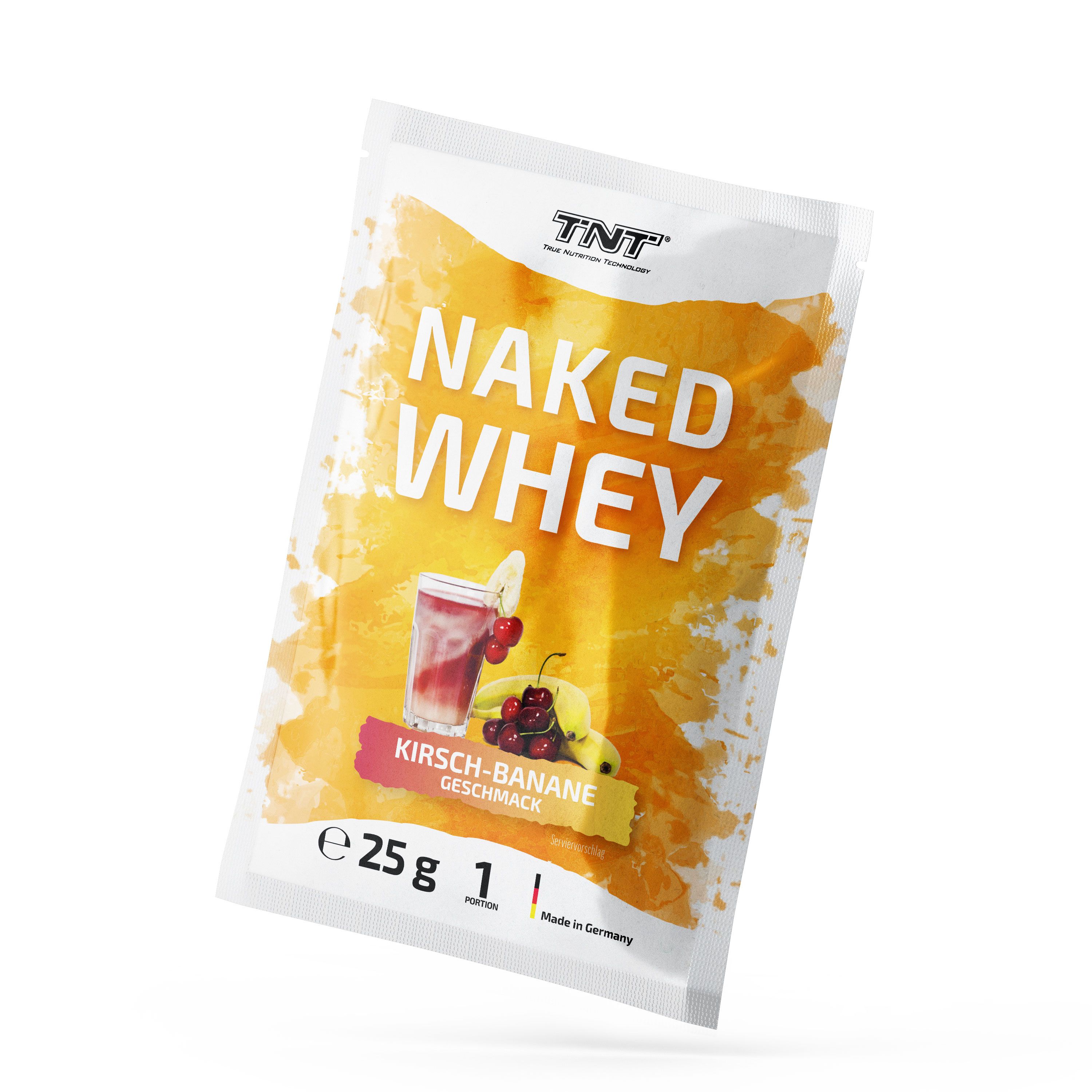 Naked Whey Portionsbeutel / Probe - Whey Protein Konzentrat - KiBa (Kirsch-Banane) Geschmack