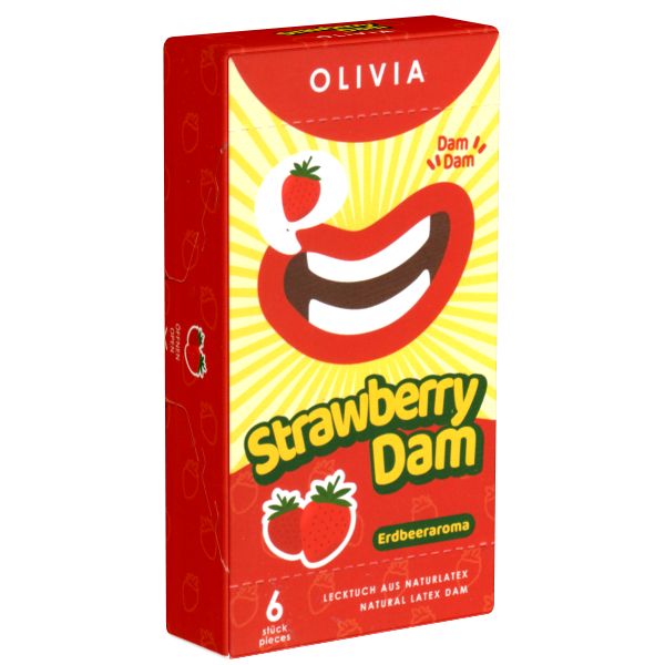 Olivia Dams *Strawberry* rote Lecktücker mit Erdbeer-Aroma