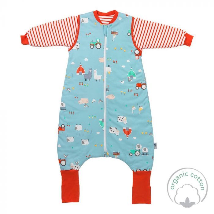 schlummersack Ganzjahres Kinderschlafsack mit Beinen aus 100% Bio-Baumwolle 2.5 Tog 120 cm Waldtiere