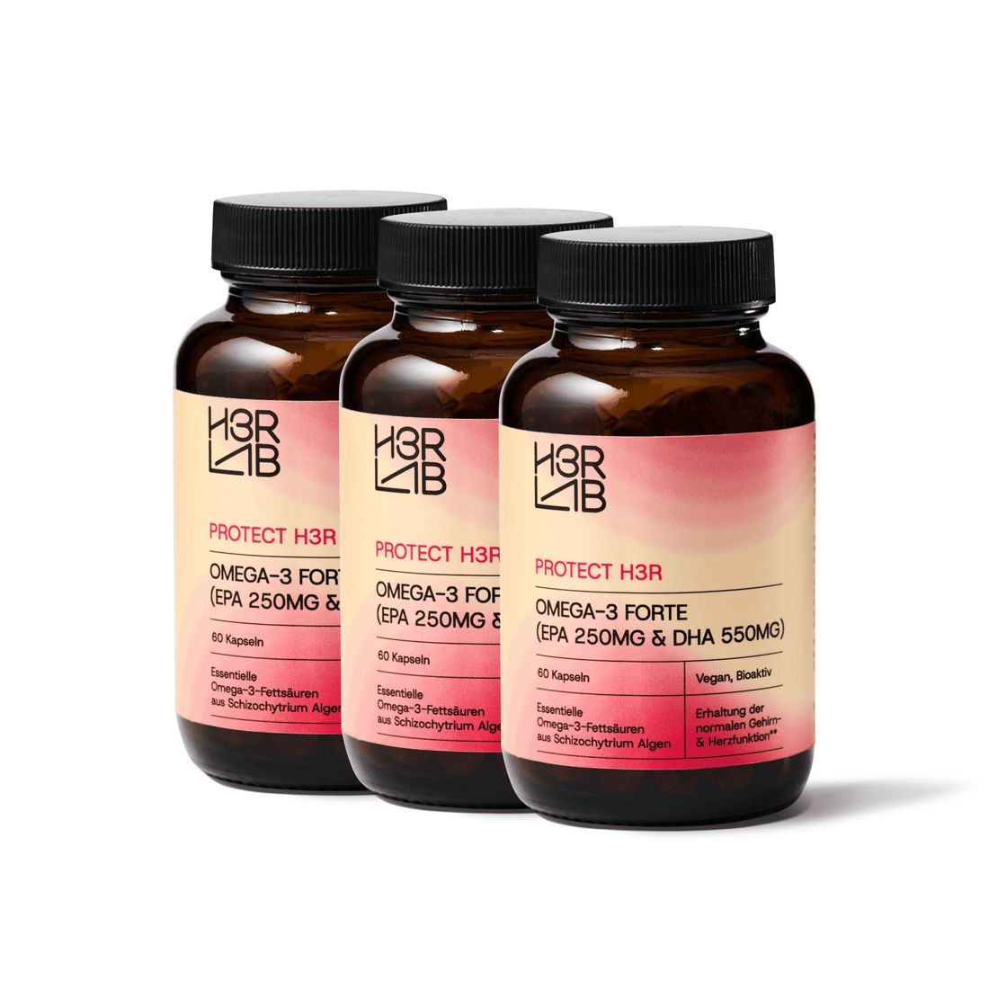 3er Set Vegan Omega-3 Forte mit Preisvorteil 180 St Kapseln