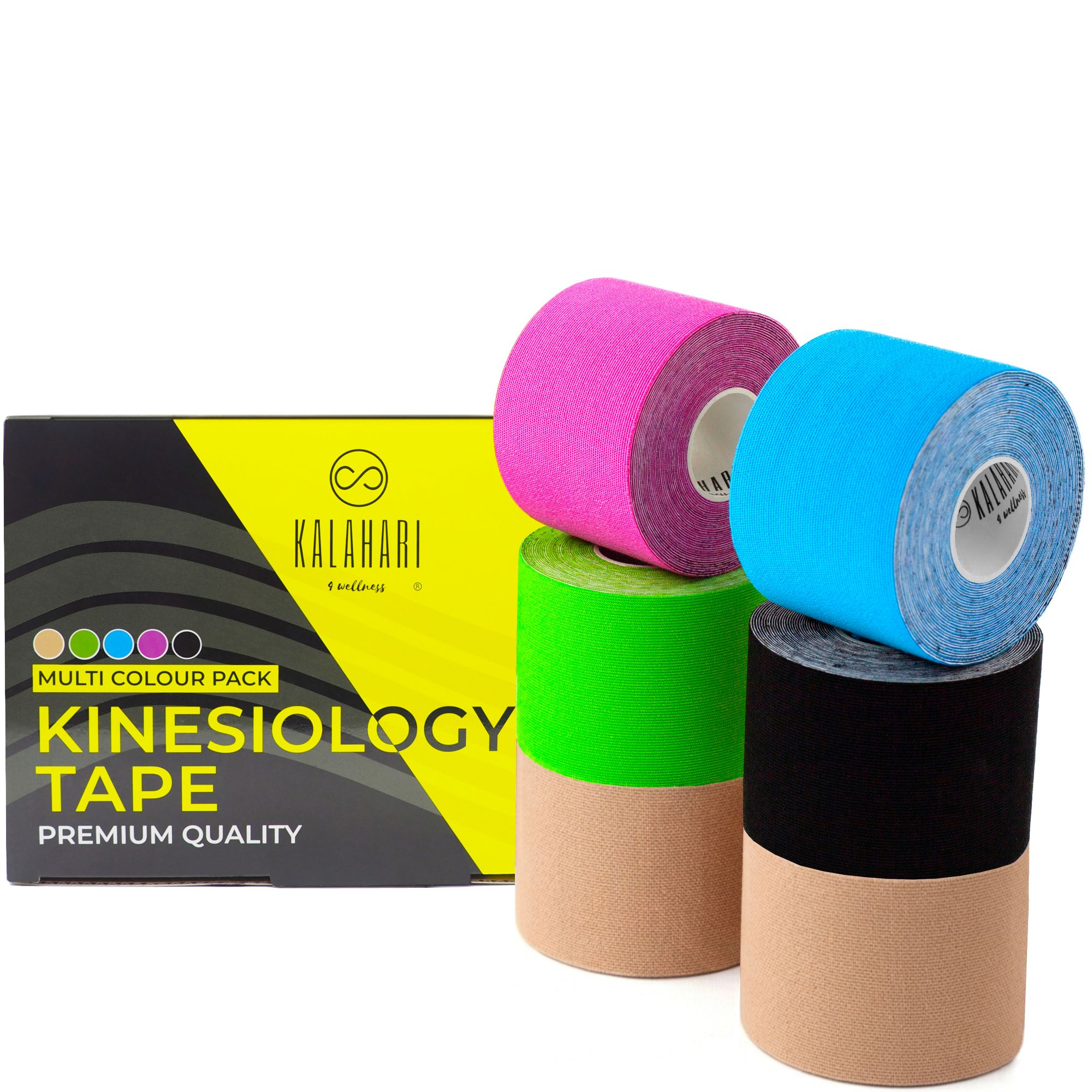 Kinesio-Tape Rollen in verschiedenen Farben, Premium Qualität.