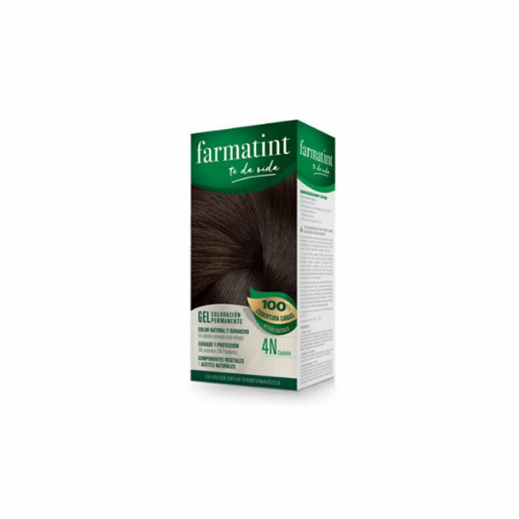 Farmatint-Box. 4N-Haarfarbe, braun. 100% Grauhaarabdeckung. Gel-Formel. Natürliche Inhaltsstoffe. Dauerhafte Coloration.