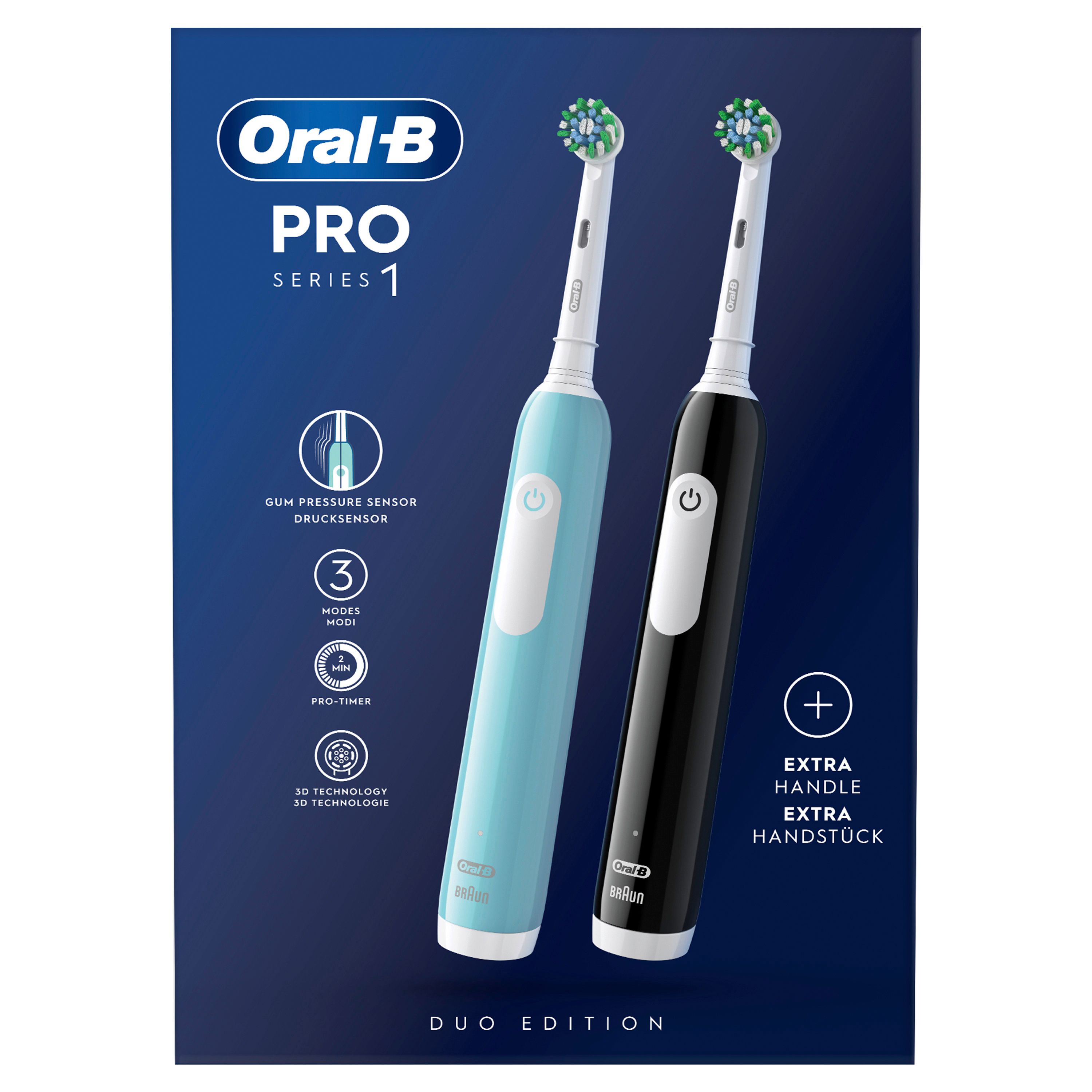 Oral-B Pro Series 1 Duopack Elektrische Zahnbürste, Blue/Black