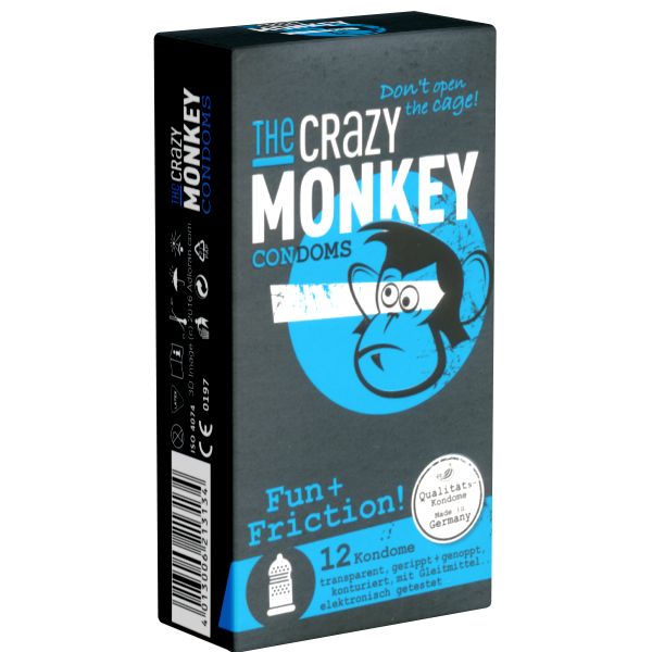 Crazy Monkey *Fun+Friction!* stimulierende Kondome mit Rippen und Noppen
