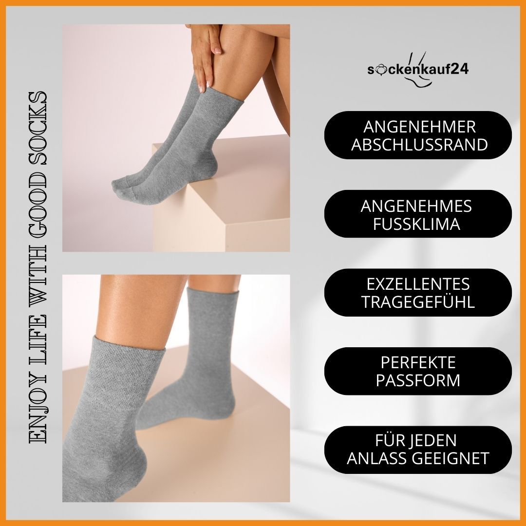 Diabetiker Socken mit Komfortbund und ohne Naht aus 97% Baumwolle für Damen und Herren