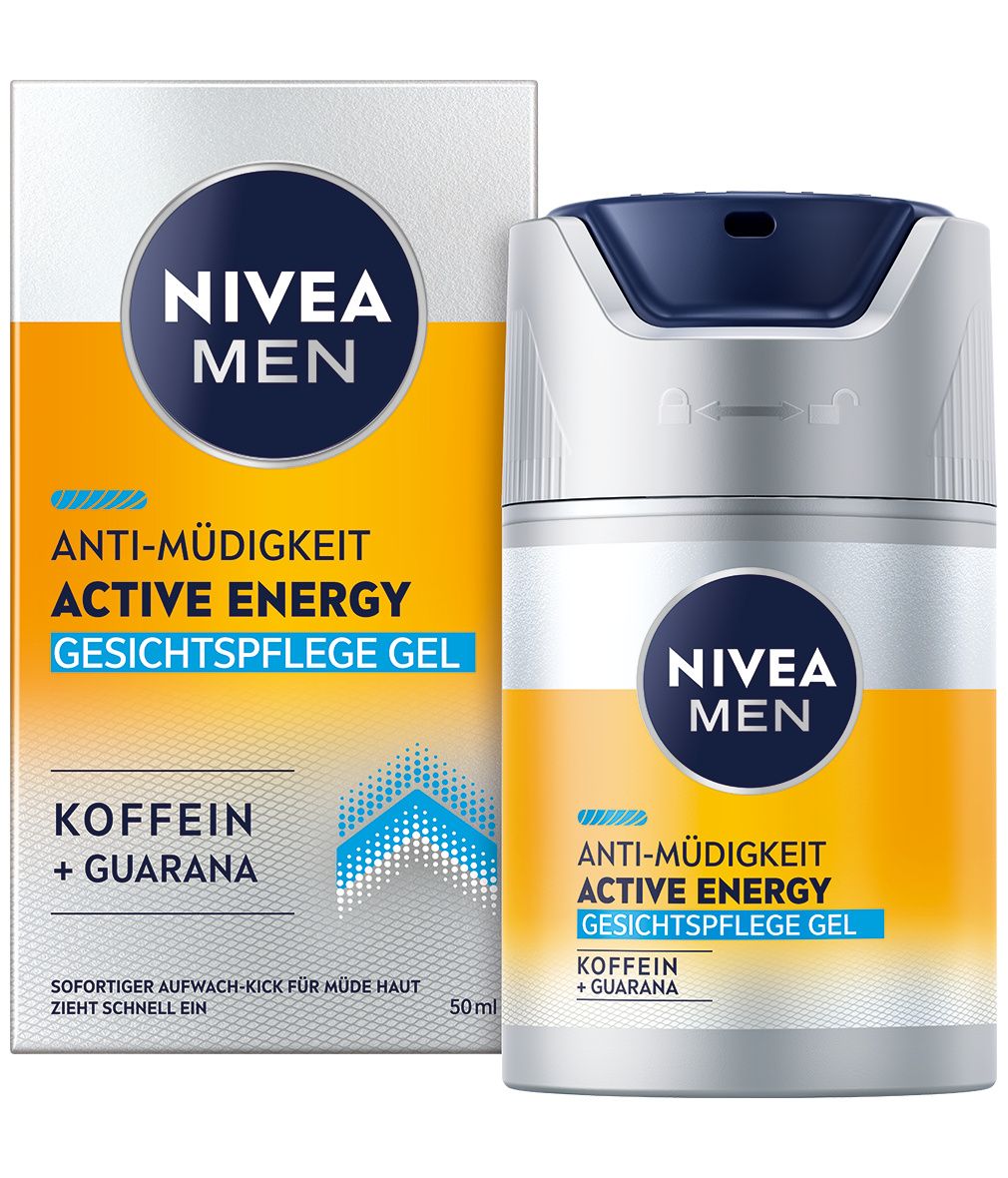 NIVEA MEN Active Energy Gesichtspflege Gel Anti-Müdigkeit Koffein Guarana