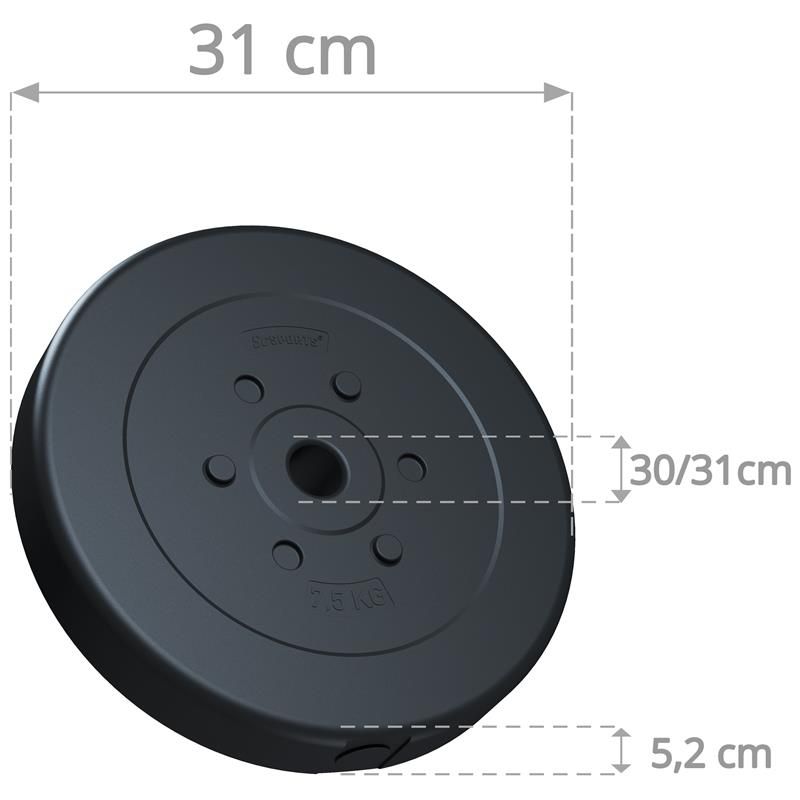 ScSPORTS® Kombi-Hantelset 120 kg Kunststoff 1 LH, 1 Curl, 2 KH