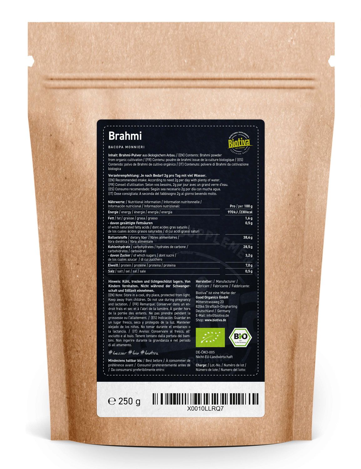 Biotiva Brahmi Pulver Bio 250 g