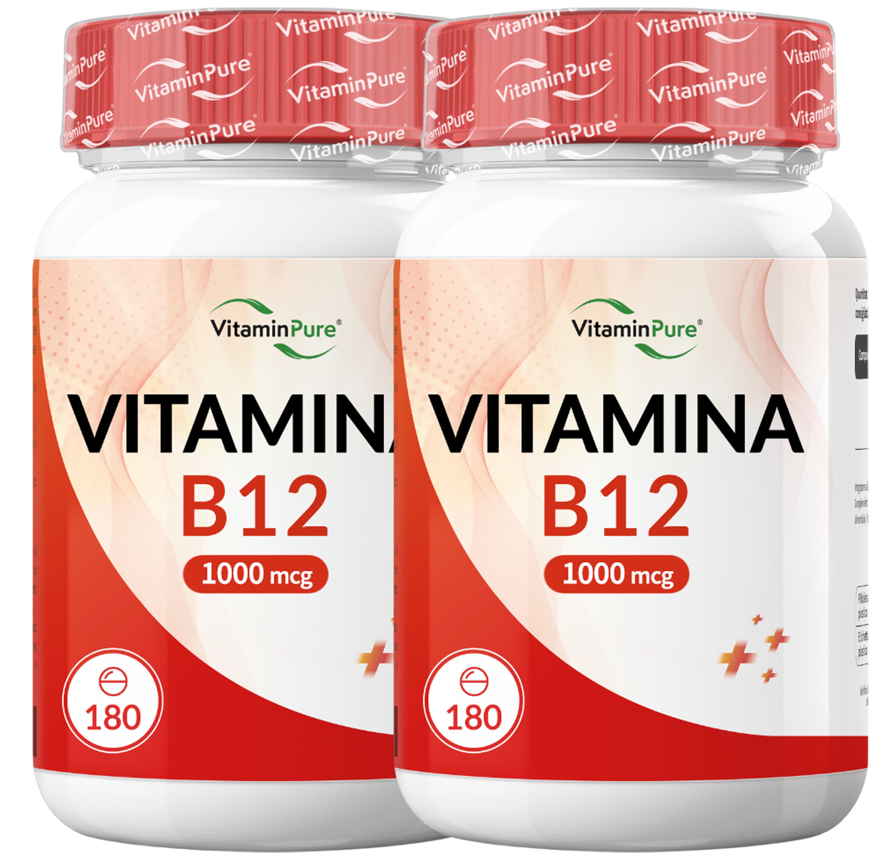 Vitamina B12 1000 mcg Alto Dosaggio per Energia e Sistema Nervoso, VitaminPure®