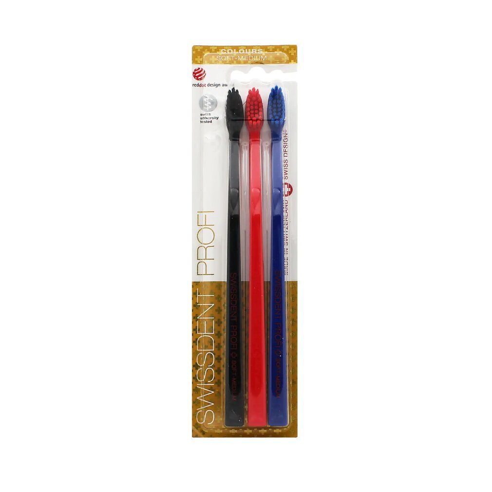 Swissdent Colours ZUG black, red, blue 1st 1 St Zahnbürste