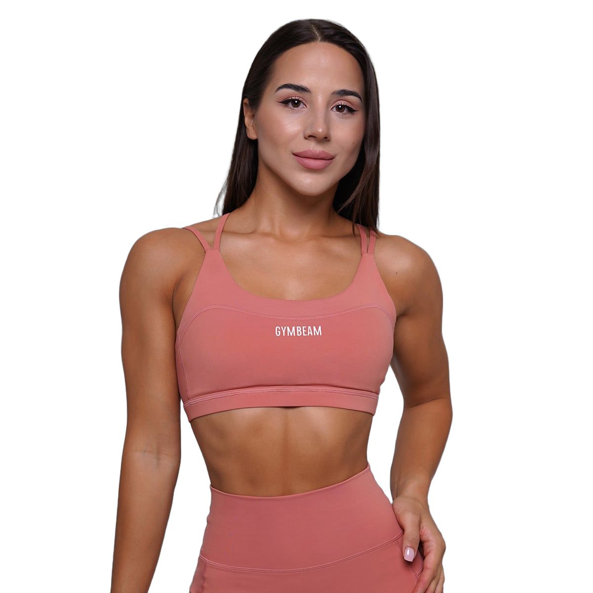 GymBeam Sport-BH Damen FIT mit gekreuzten Trägern in Salmon 1 St