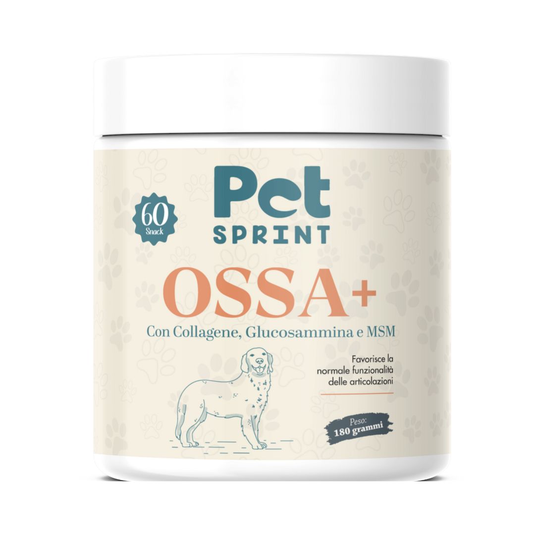 Pet Sprint Ossa Più Integratore Articolazioni Cane – Collagene, Glucosammina, MSM, Acido Ialuronico