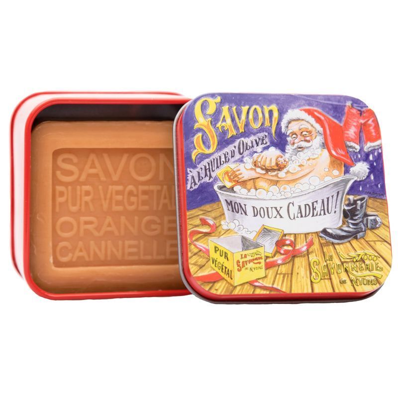 La Savonnerie de Nyons - Metallbox mit Seife Weihnachtsmann Kamin 155 g