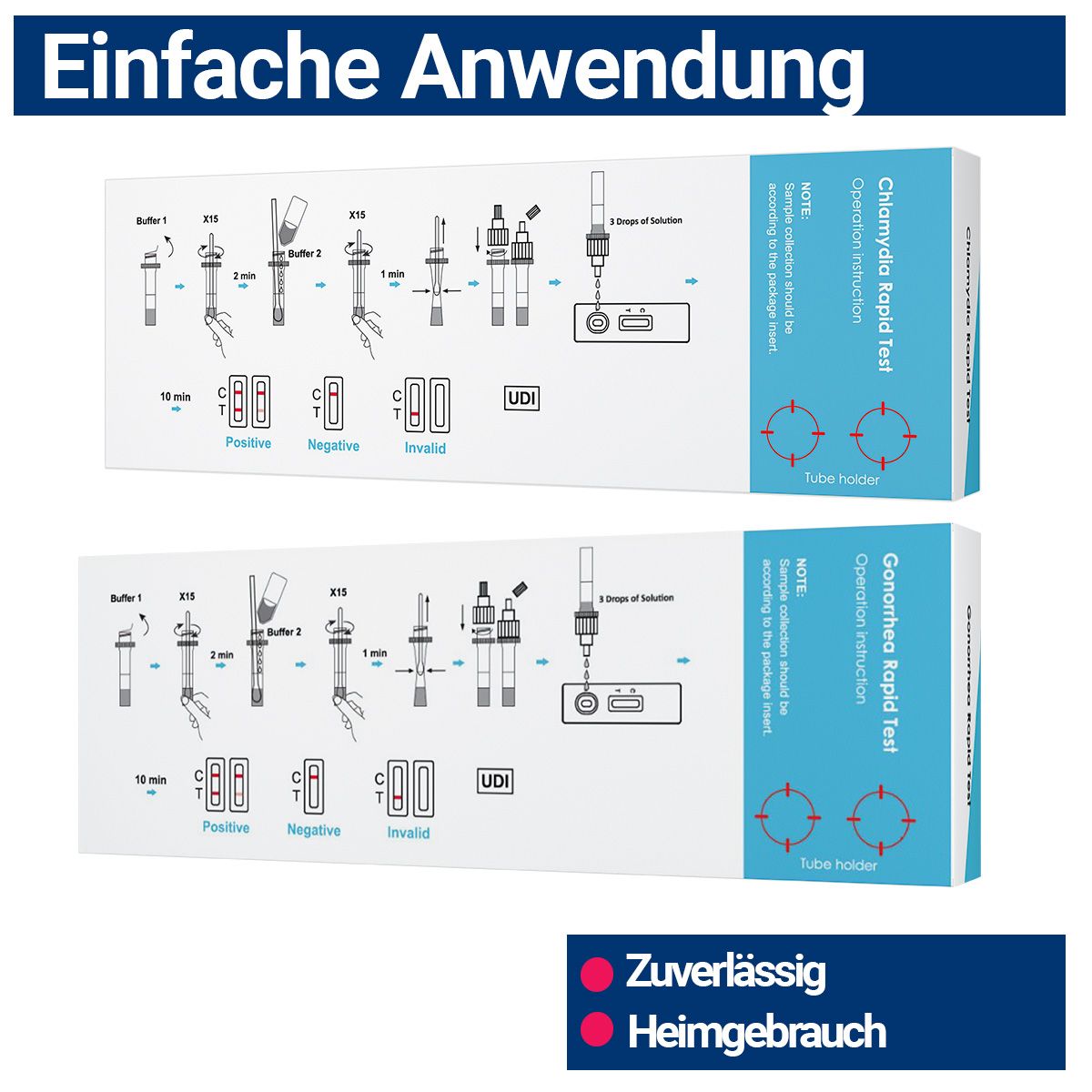HIXO Chlamydien & Gonorrhoe Schnelltest STI Frauen & Männer Selbsttest