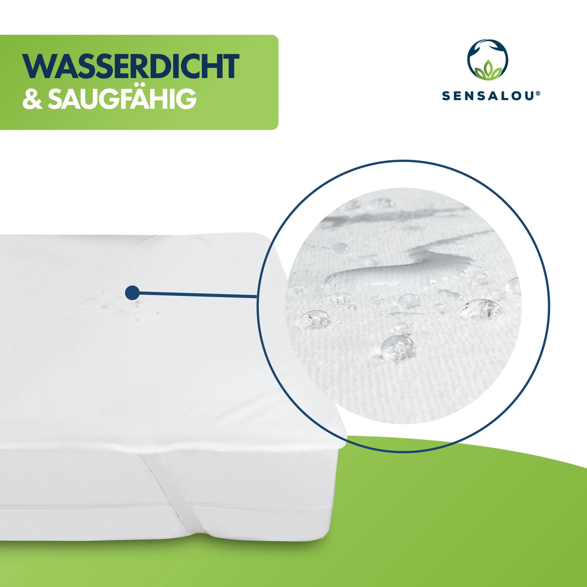 Sensalou Matratzenschoner wasserdicht 200 x 220 cm Matratzenschutzauflage 2er Set