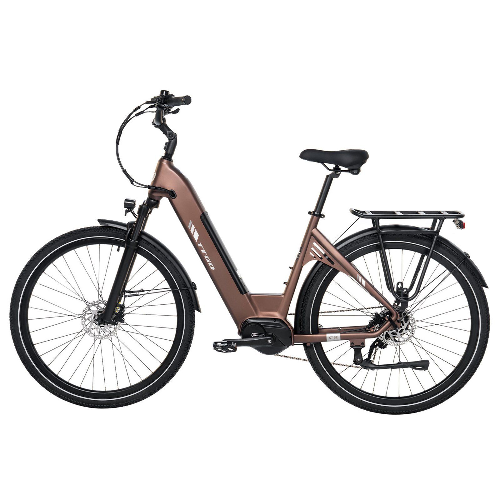 TTGO C7 SE E-Bike, 36V 18Ah E-Bike mit großer Reichweite und Bafang-Mittelmotor