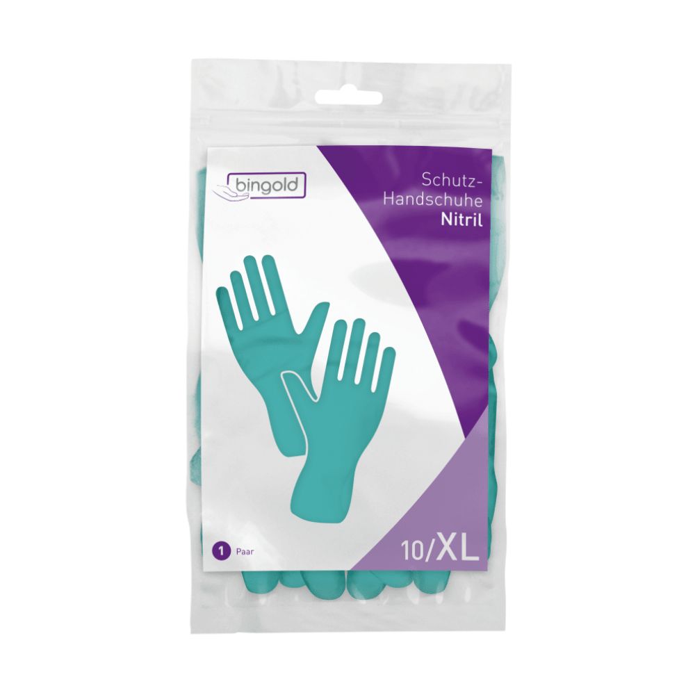 Bingold Nitril-Schutzhandschuhe, grün, Größe 10/XL, 1 Paar.