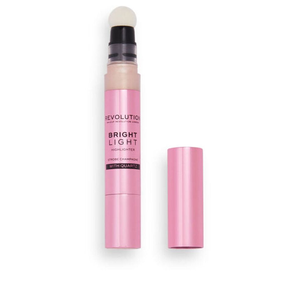 Rosa Highlighter-Stift mit Schwammapplikator und separater Kappe. Aufschrift: Bright Light Highlighter.