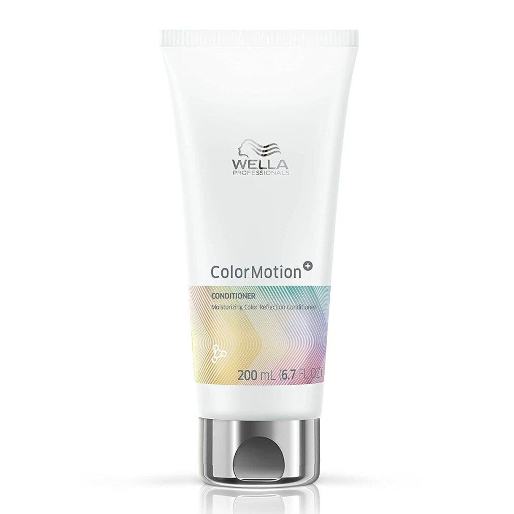 Weißer Conditioner-Tuben mit silbernem Verschluss. Farbverlauf-Etikett mit Produktnamen und Logo. 200 ml.