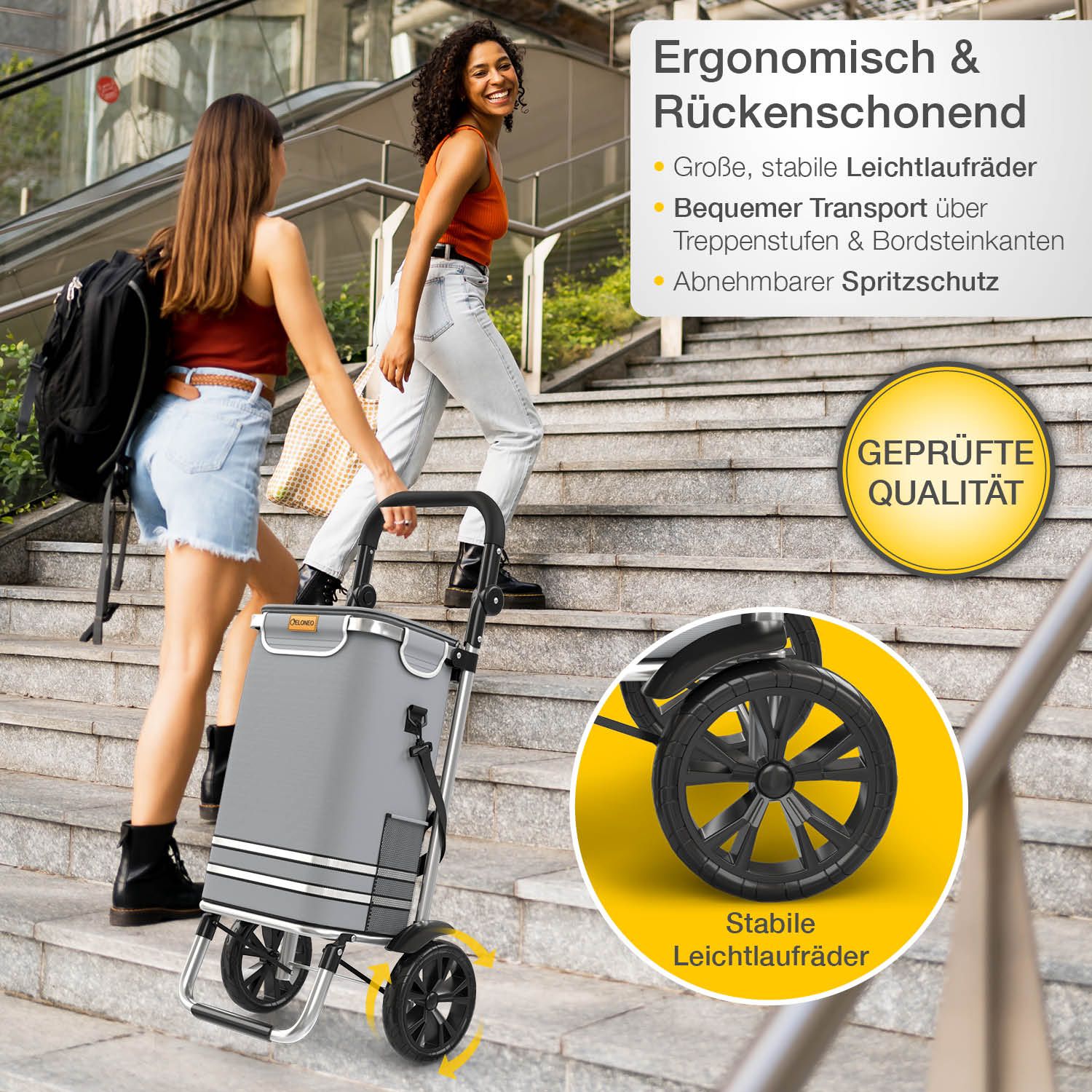 ELONEO Einkaufstrolley - 3 in 1