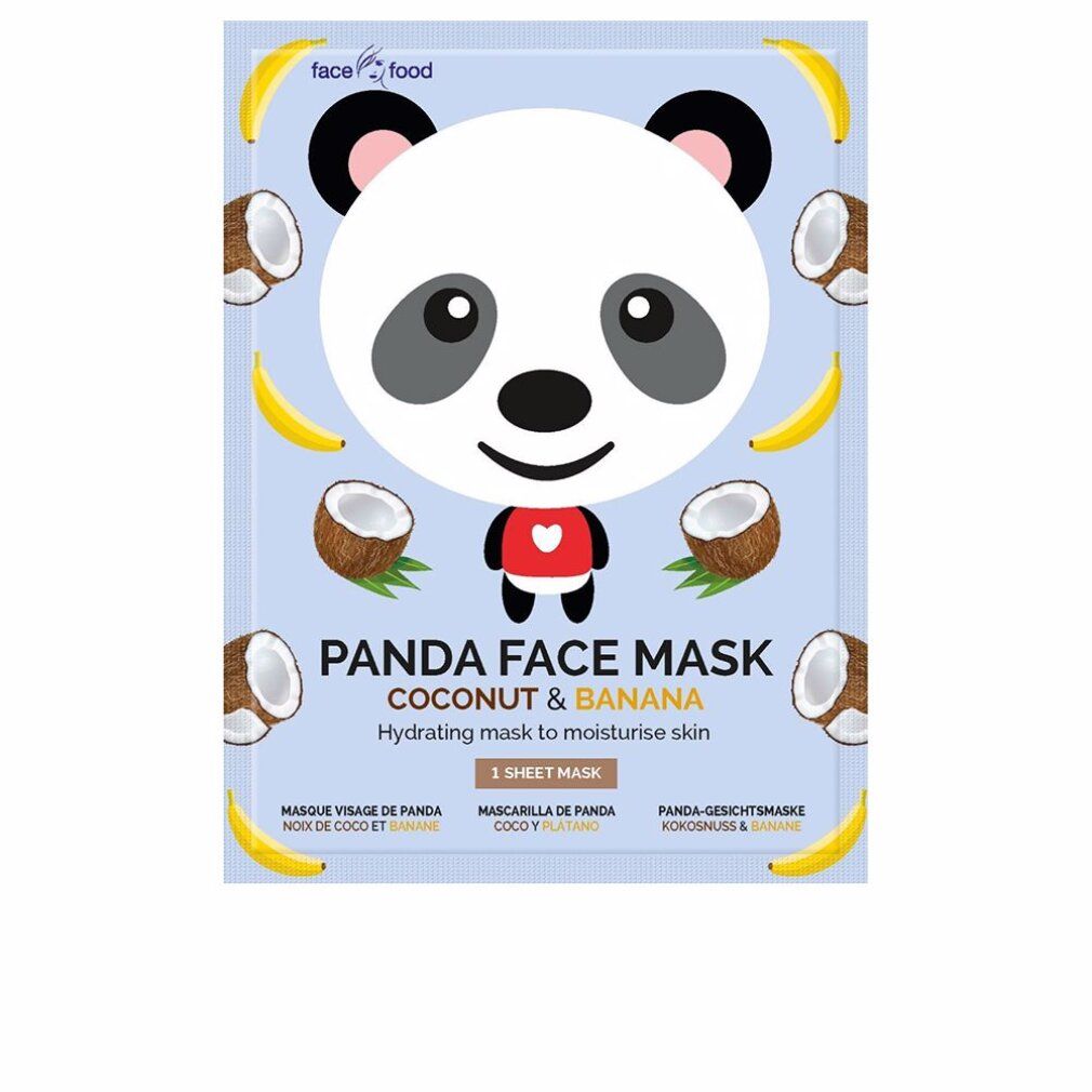 Panda Gesichtsmaske mit Kokosnuss & Banane. Feuchtigkeitsspendende Tuchmaske.
