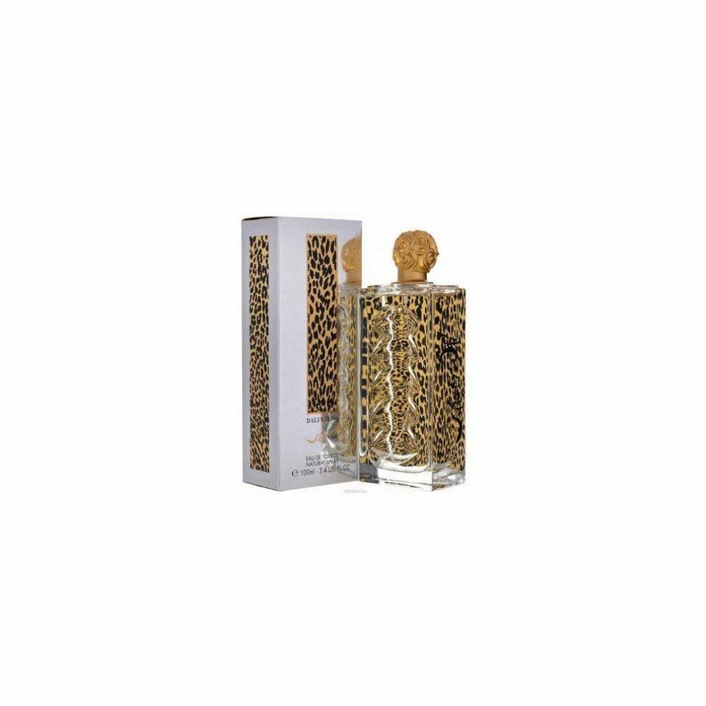 Eau de Toilette Spray mit Leopardenmuster. Goldfarbener Verschluss. Verpackung mit Leopardenmuster.