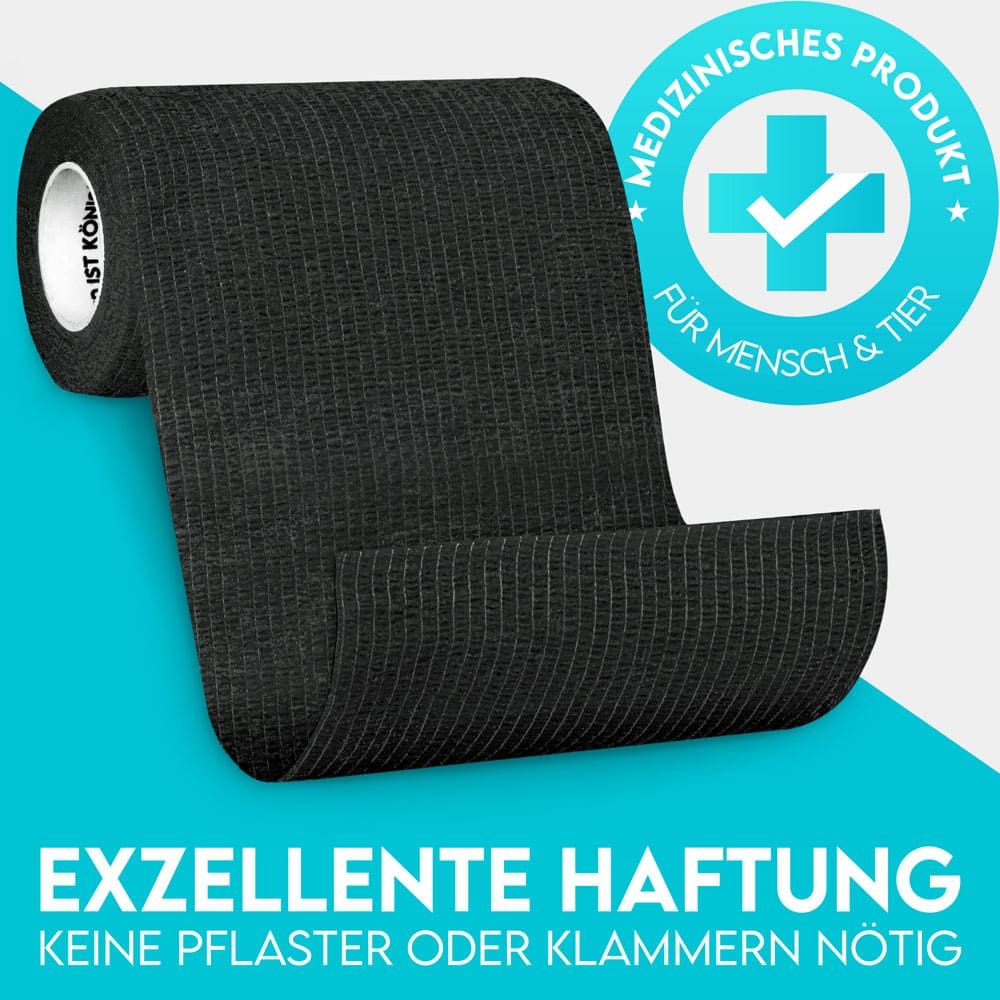 HUND IST KÖNIG® Verband selbstklebend, Fixierbinde 12x4,7m Selbstklebende Bandage für Mensch & Tier