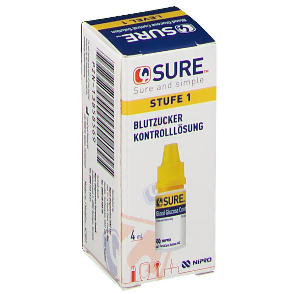 4SURE Blutzucker Kontrolllösung Stufe 1