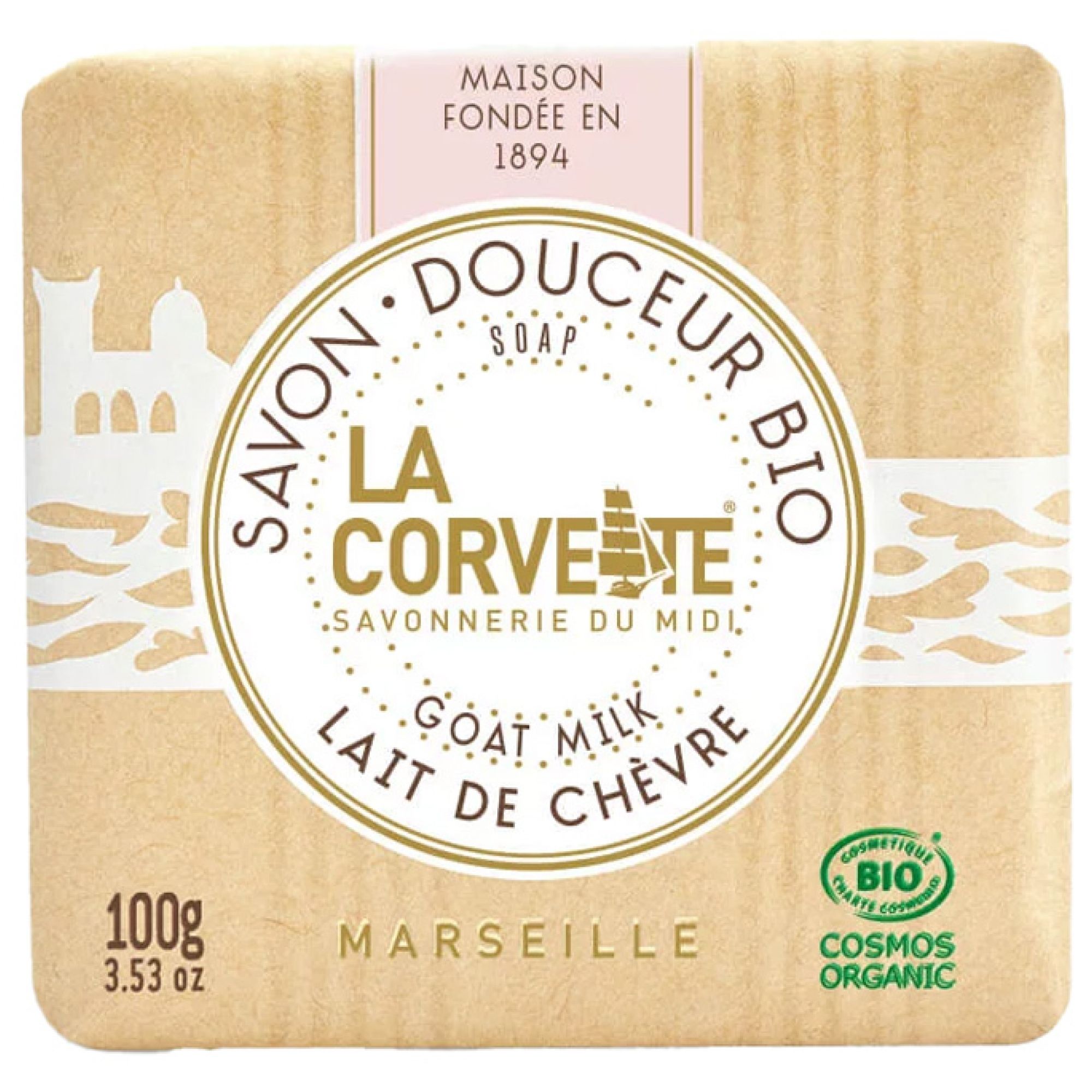 La Corvette Milde Bio-Seife Ziegenmilch 6,2x6,2x3 cm