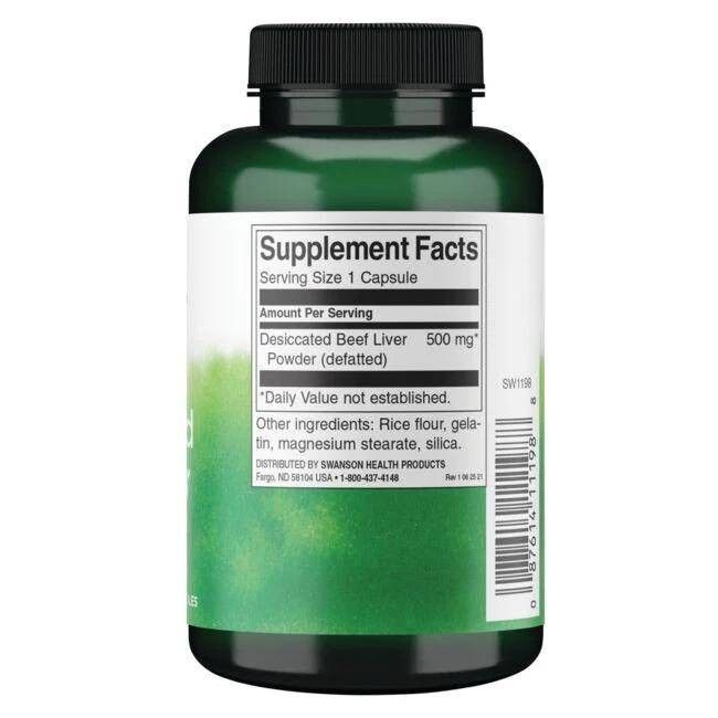 Swanson Argentinische getrocknete Rinderleber 500 mg