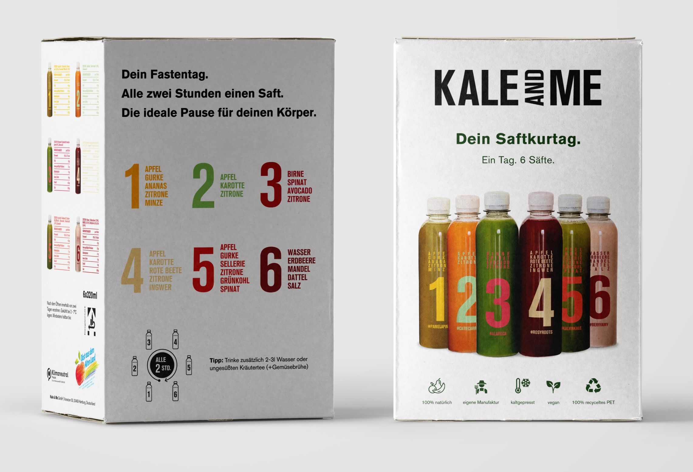 Kale & Me 1-Tages Saftkur Klassik im Fastenkarton (inkl. 1,50€ Pfand) 1x1 St Getränk