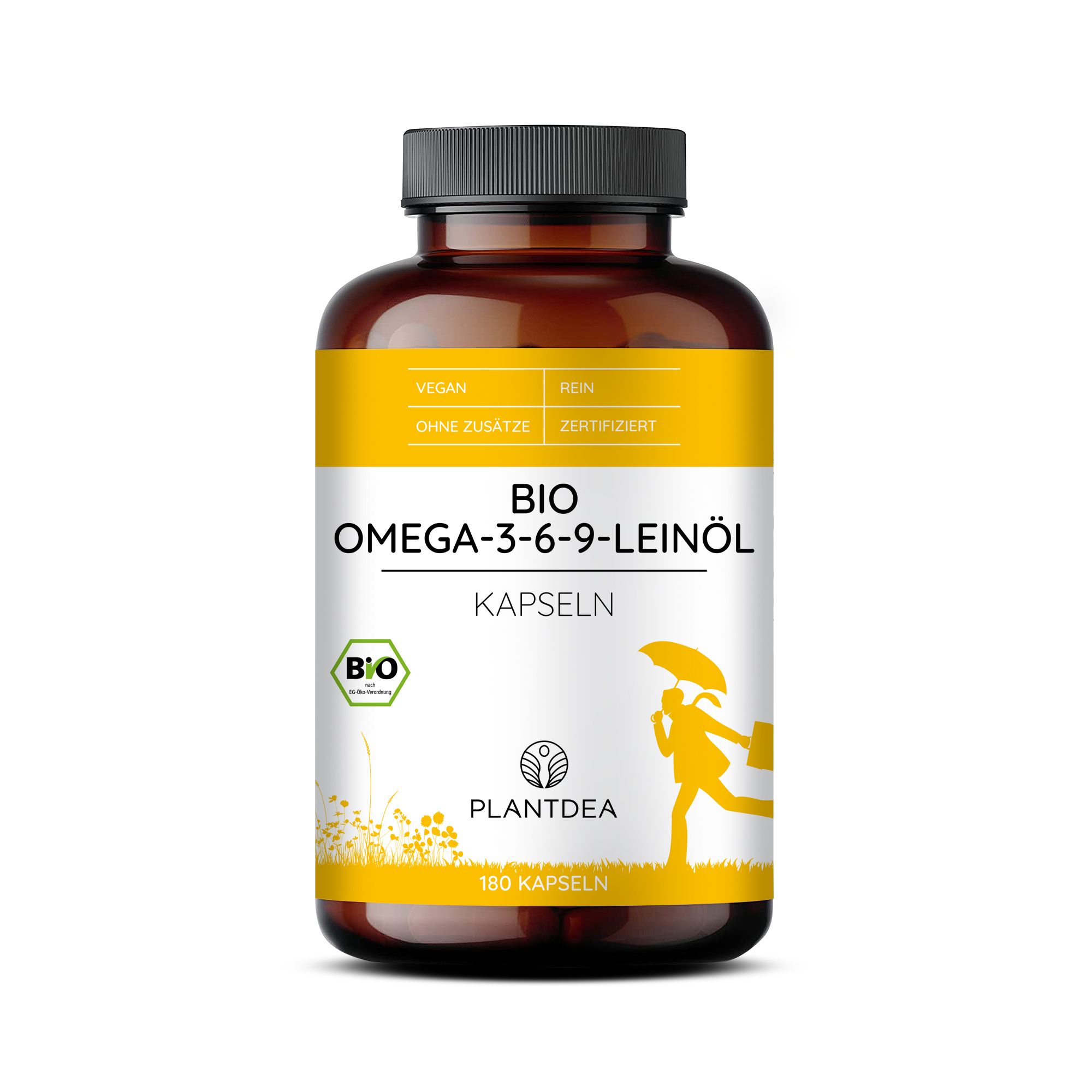 PlantDEA Bio OMEGA-3-6-9-Leinöl 180 g Kapseln