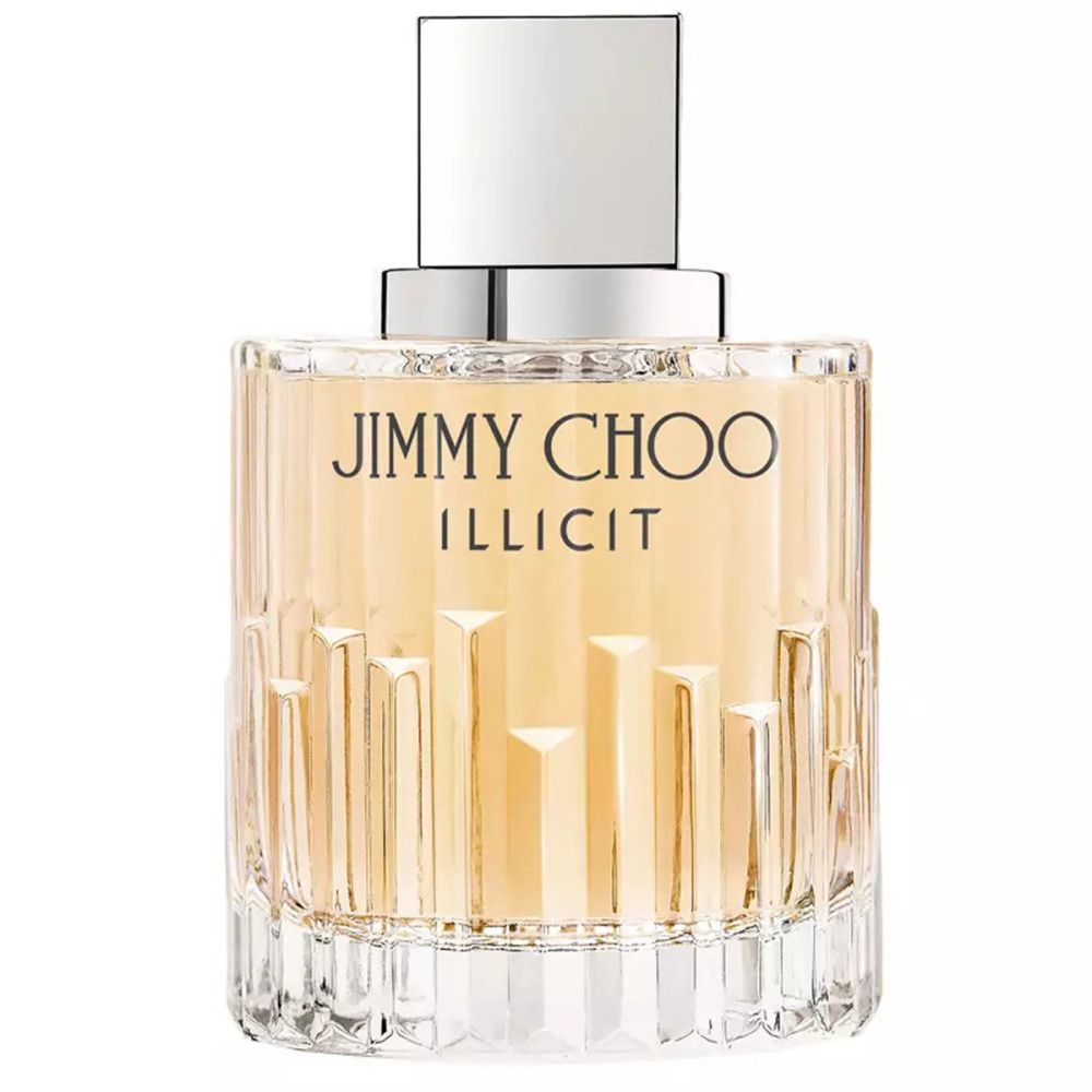 Parfümflakon mit silbernem Deckel. Schriftzug "JIMMY CHOO ILLICIT".