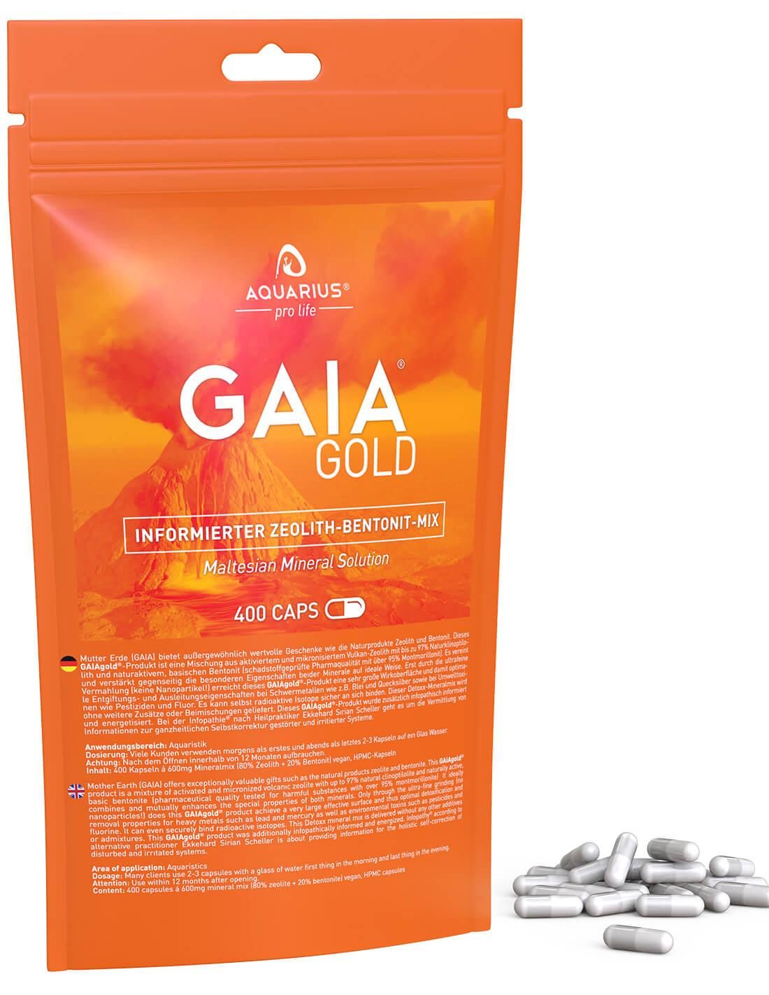 AQUARIUS pro life - Zeolith-Bentonit-Mix GAIAgold Detox-Kapseln