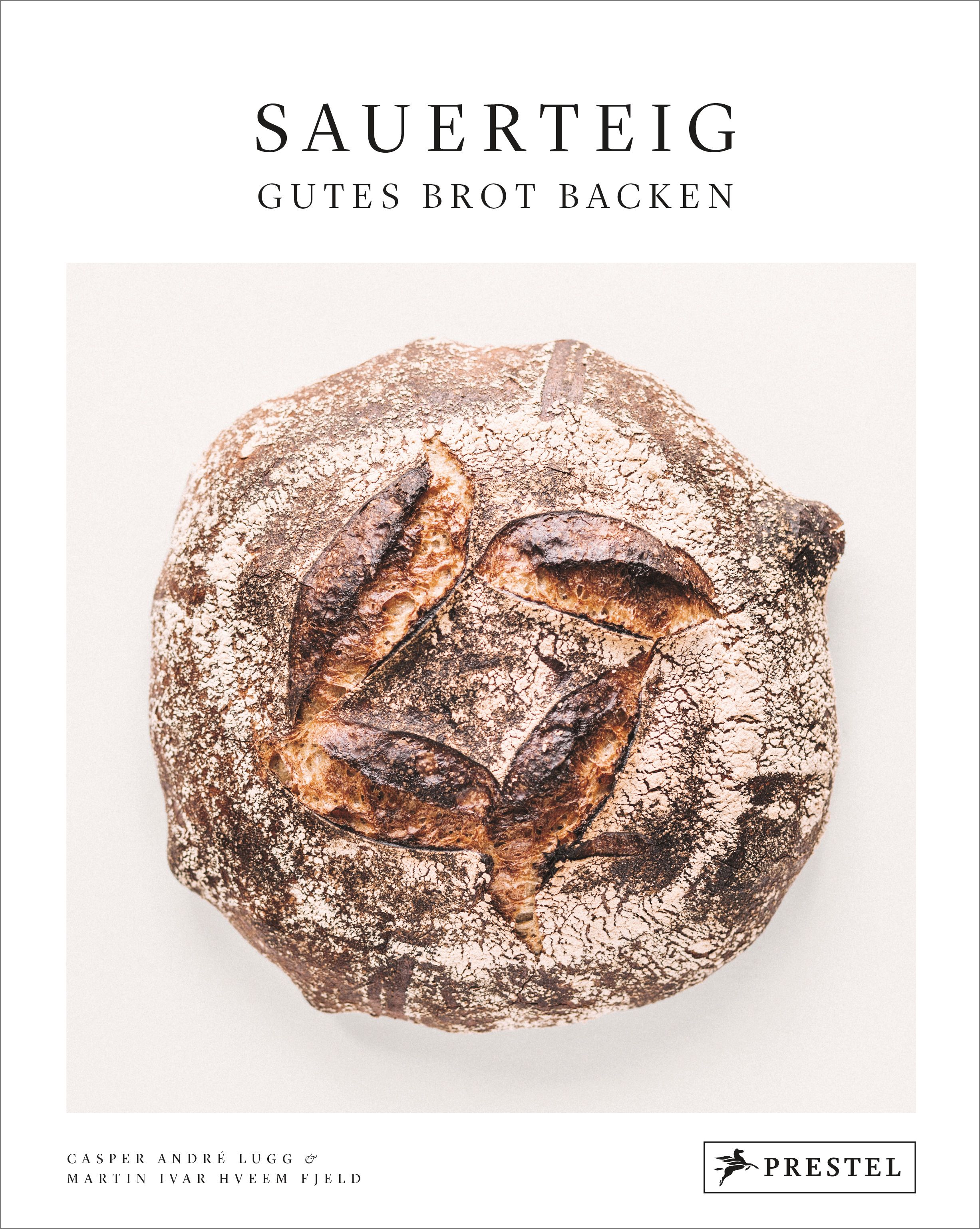Brotlaib mit eingeritztem Muster. Titel: Sauerteig. Gutes Brot backen. Autoren: Casper André Lugg & Martin Ivar Hveem Fjeld. Verlag: Prestel.