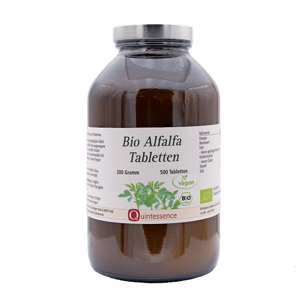 Bio Alfalfa Tabletten in Bioqualität von Quintessence