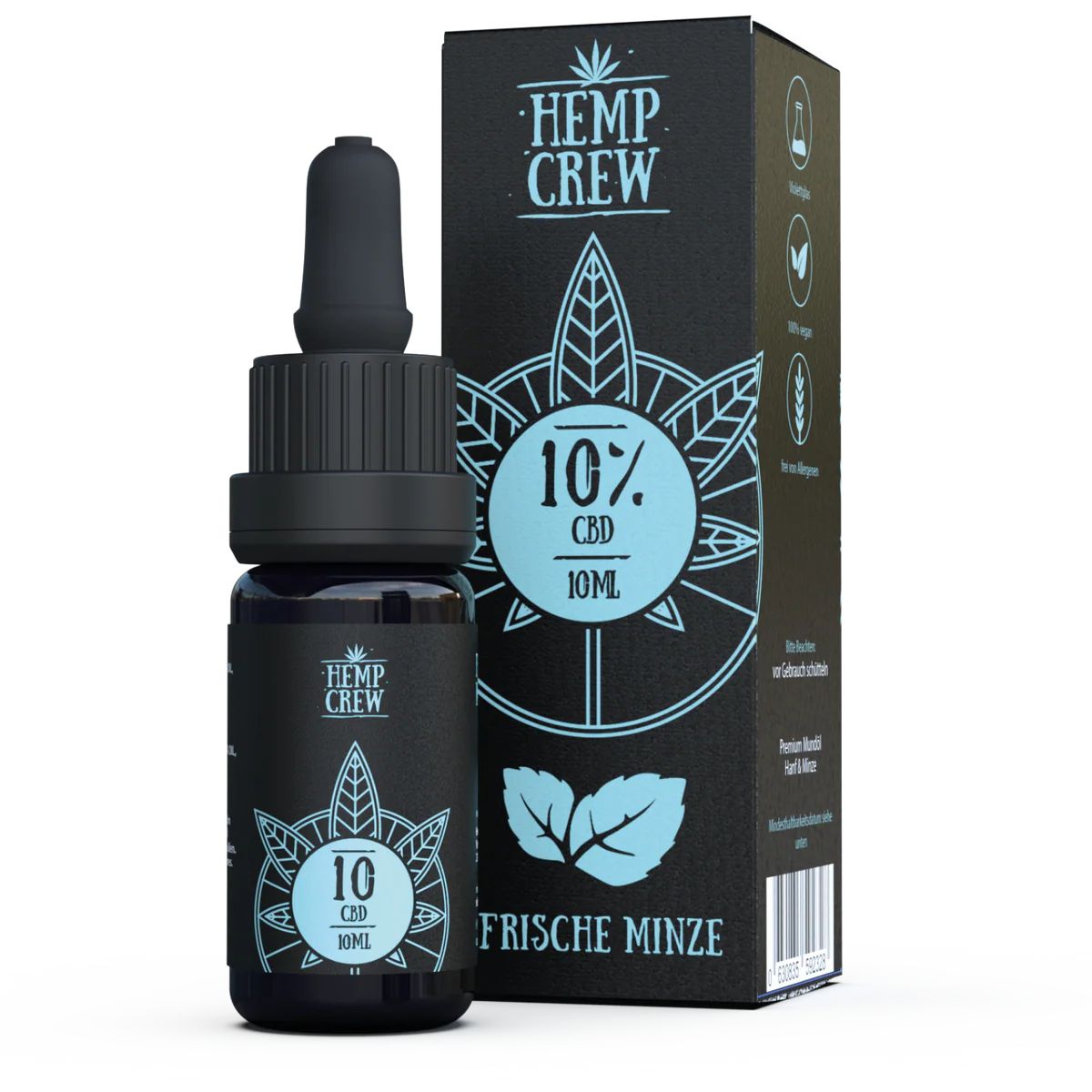 HempCrew CBD Öl 10% Minze 10 ml Pipetten