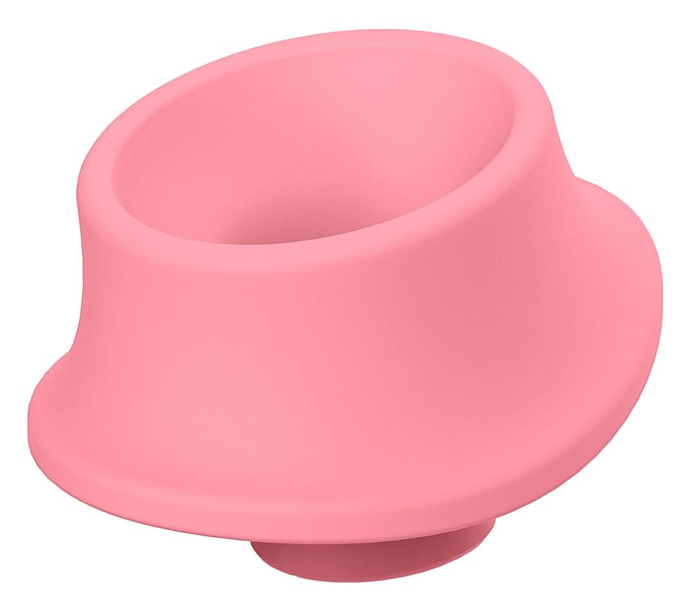 Einzelner rosa Ersatzkopf. Konische Form mit abgerundeter Basis. Offene Oberseite.